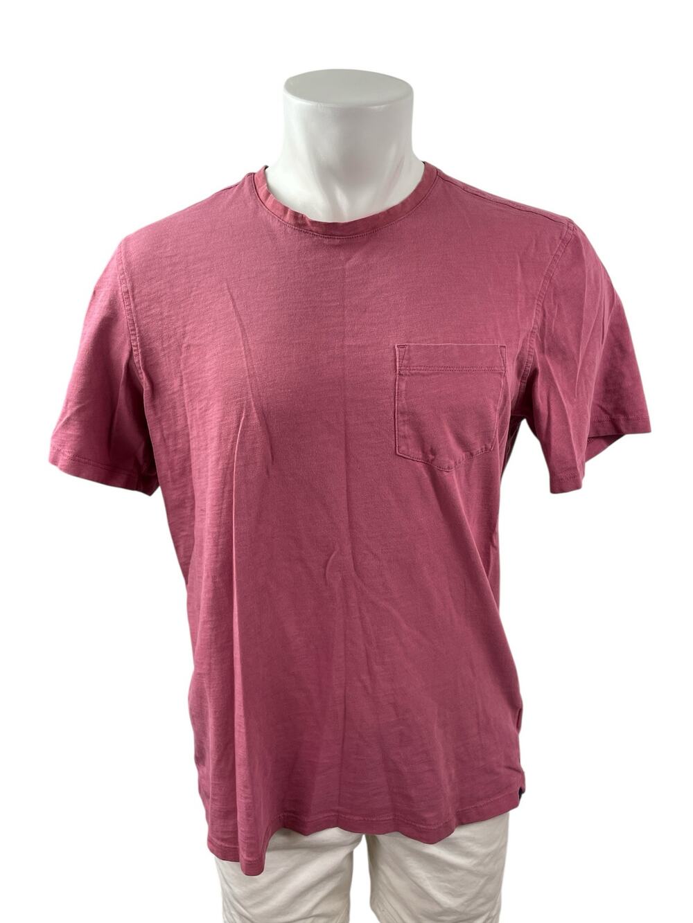 Even Tide Men's Pink Short Sleeve Crew Neck Pocket T Shirt Tee Top Size L Tall